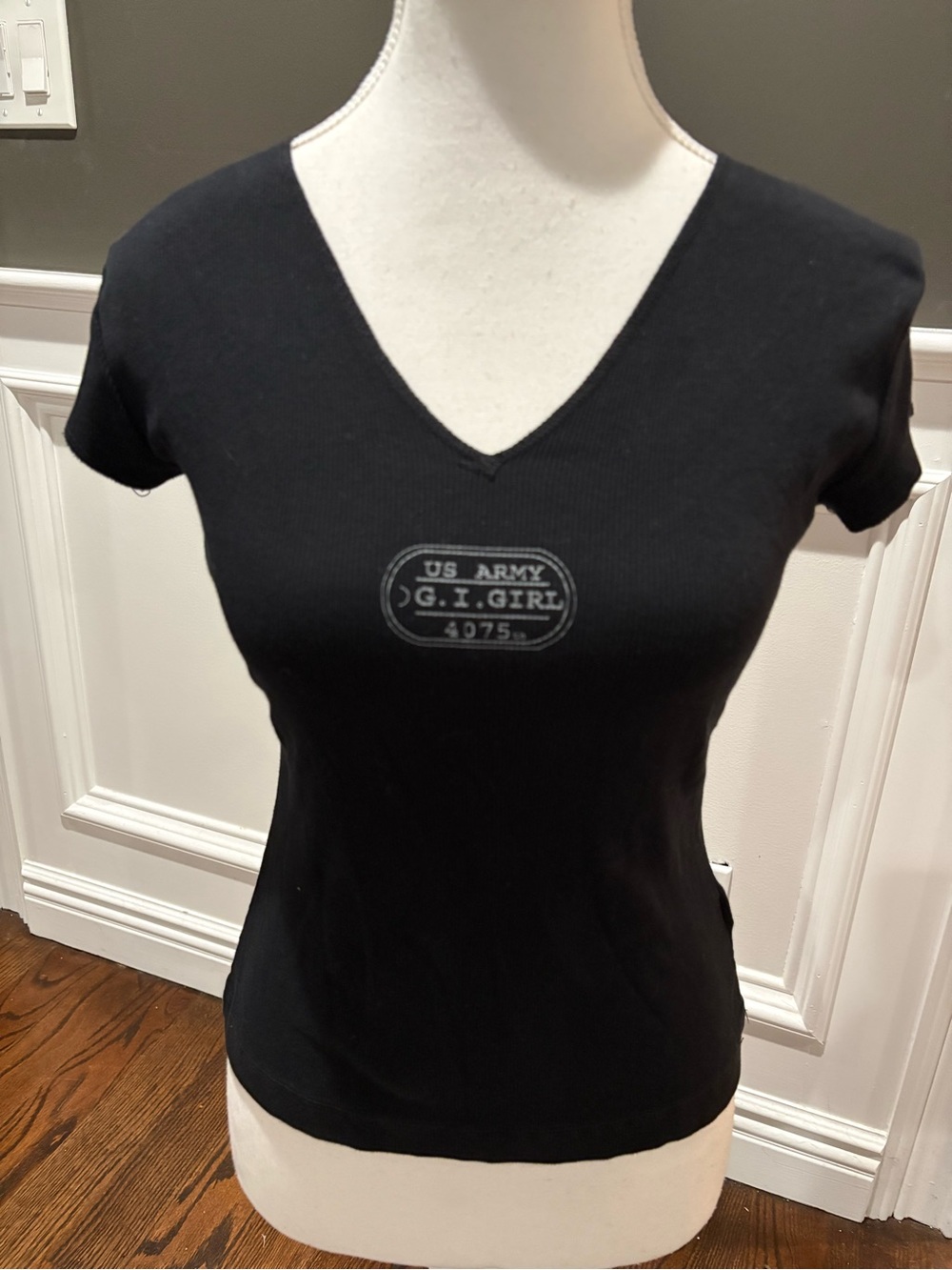 Hard Tail Black V‑Neck Tee with US Army Chest graphic